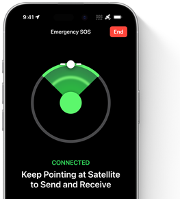 Showing GPS location and Emergency SOS via Satellite on iPhone 16